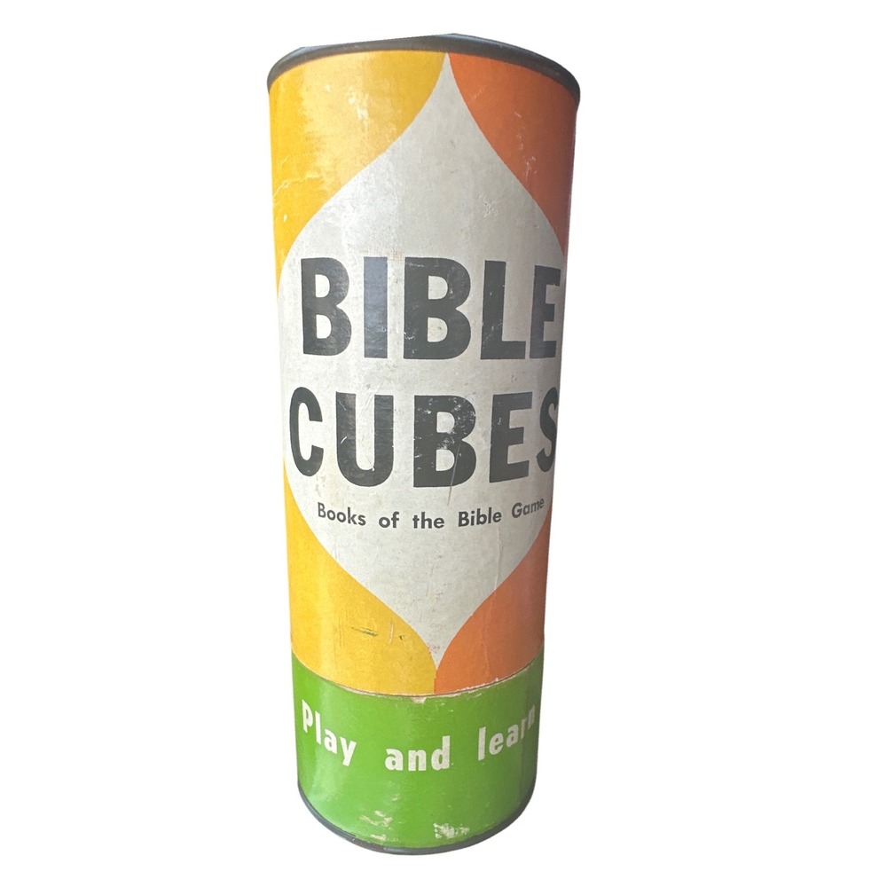 Vintage 1963 Bible Cubes Books of the Bible Game Standard Publishing Wooden‎ Toy